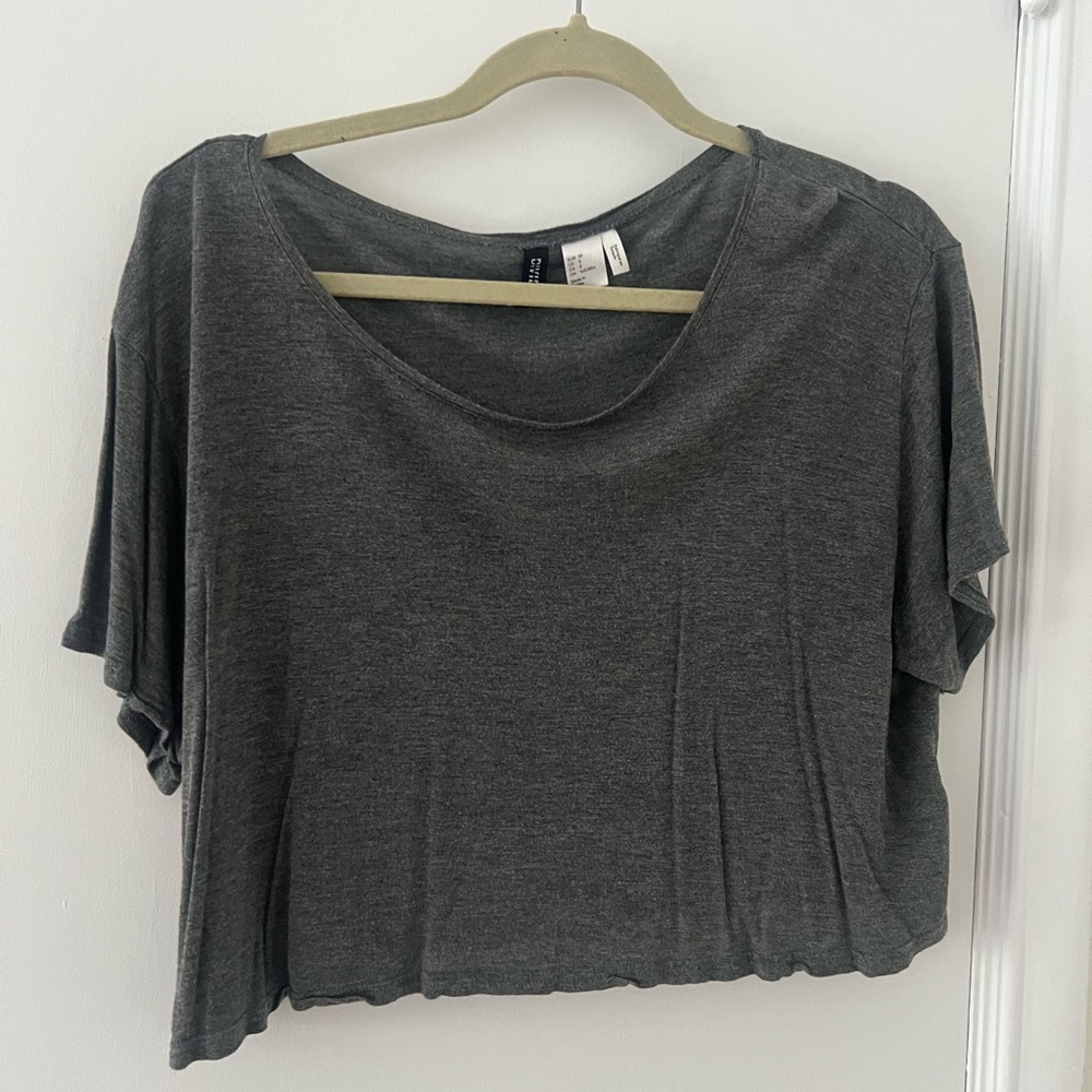 H&M Charcoal Gray Crop Top